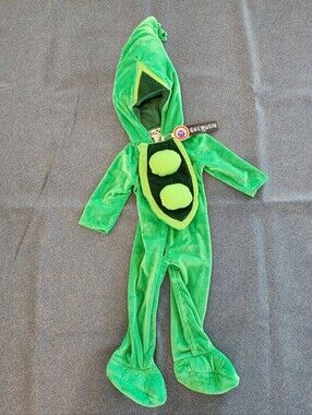 Toddler Pea In A Pod Halloween Costume 12_18 Month Hooded Zipper Snaps Feet